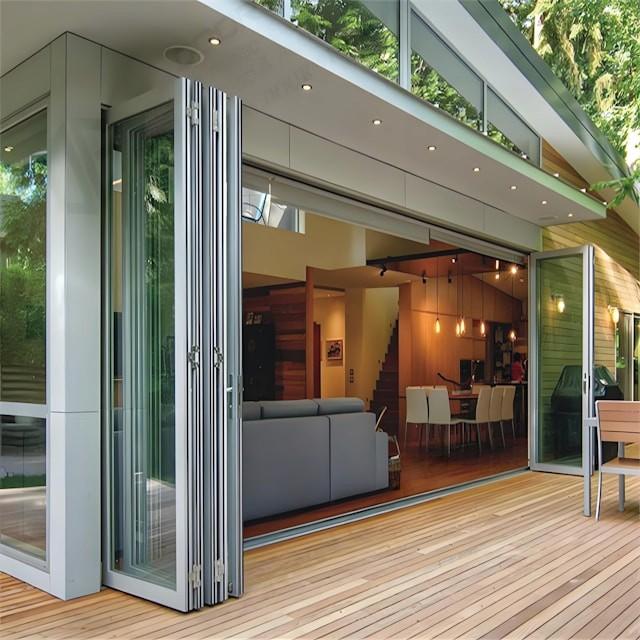 Contemporary home opening to a patio